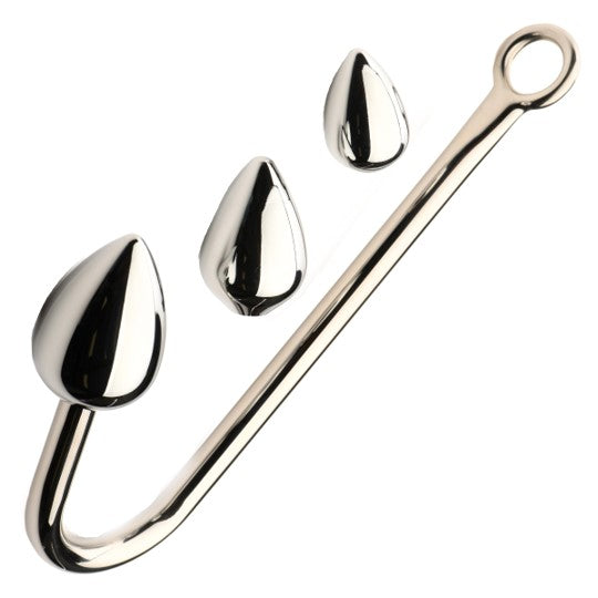Anal Hook Trainer Set 3 Plugs | Metal Butt Plug