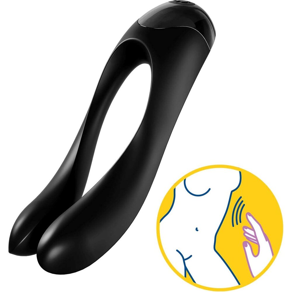 Satisfyer Candy Cane Finger Vibrator Black | Finger Vibrator | Satisfyer | Bodyjoys