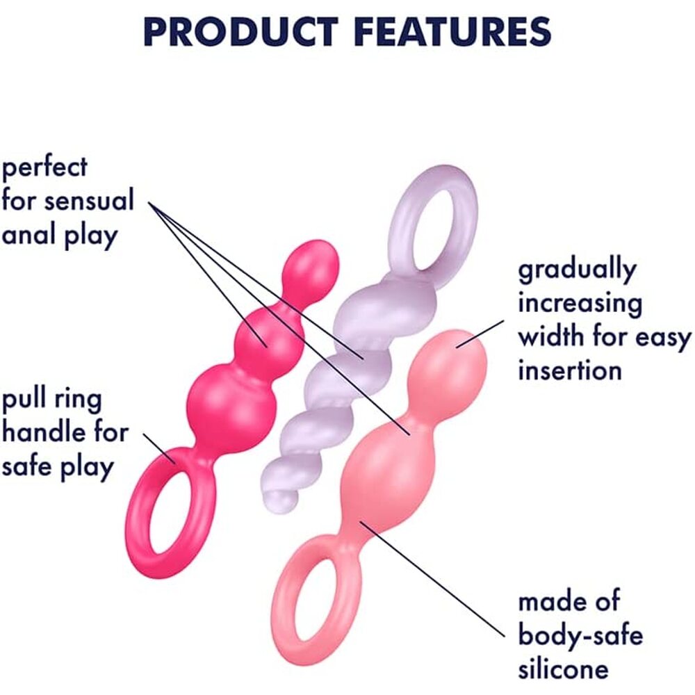 Satisfyer Booty Call Anal Plug Set Multicolour 3 Pieces | Butt Plug Set | Satisfyer | Bodyjoys