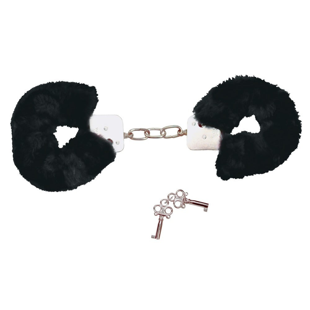 Bad Kitty Black Plush Handcuffs | Bondage Handcuffs | Bad Kitty | Bodyjoys