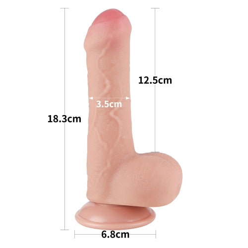 Lovetoy 7 Inch Sliding Skin Dual Layer Bendable Dong | Realistic Dildo | Lovetoy | Bodyjoys