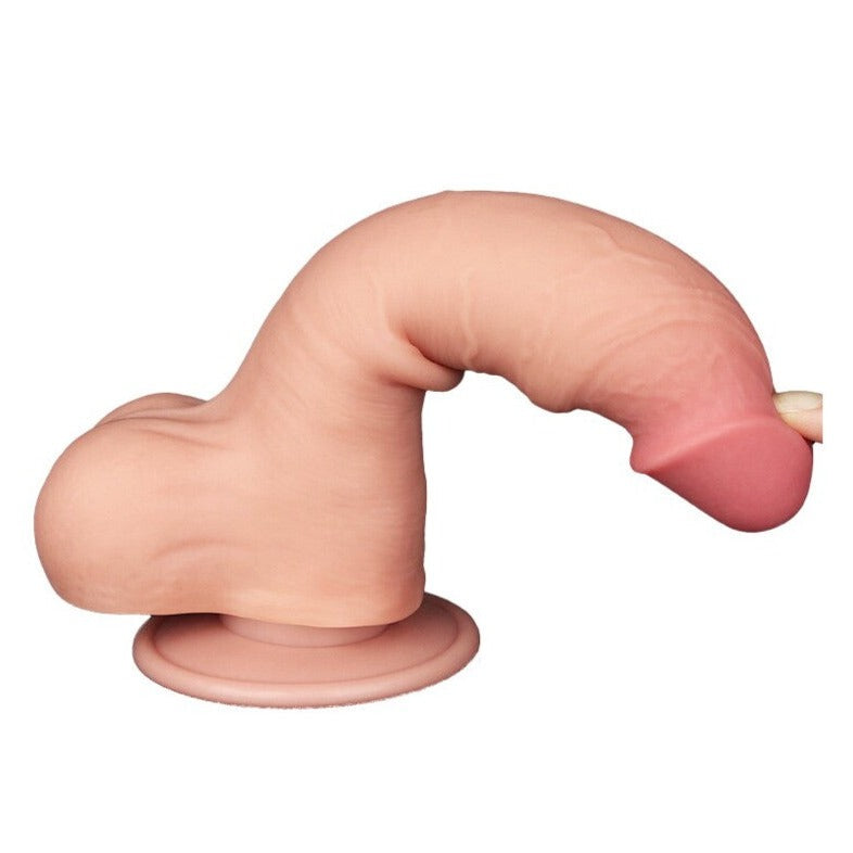 Lovetoy 8 Inch Sliding-Skin Dual Layer Bendable Dong | Large Dildo | Lovetoy | Bodyjoys