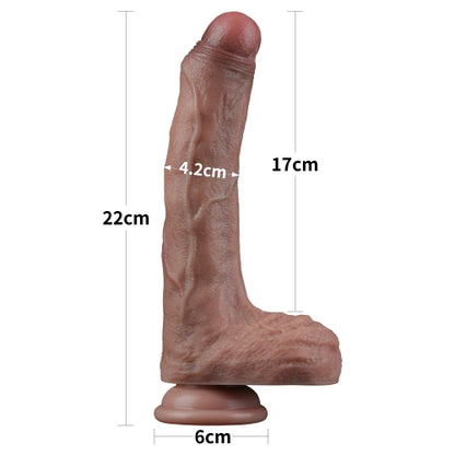 Lovetoy 8.5 Inch Dual-Layered Silicone Cock Flesh Brown | Large Dildo | Lovetoy | Bodyjoys