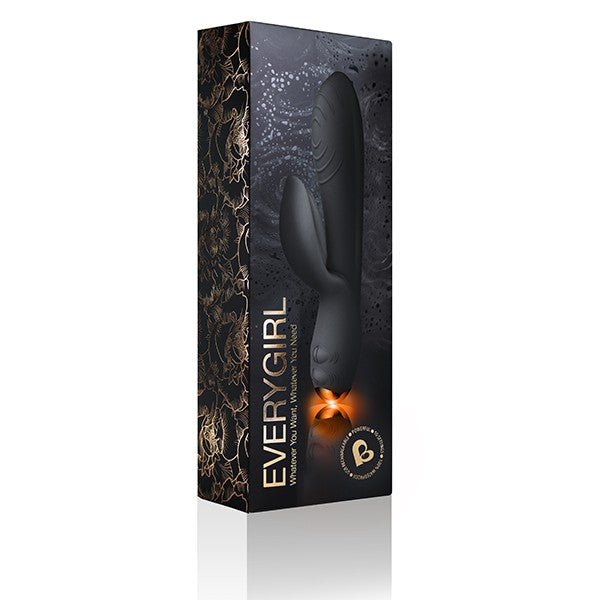 Rocks-Off EveryGirl Rechargeable Rabbit Vibrator Black | Rabbit Vibrator | Rocks-Off | Bodyjoys