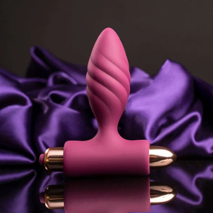 Rocks-Off Climaximum Oryx Twisted Vibrating Butt Plug Purple | Vibrating Butt Plug | Rocks-Off | Bodyjoys