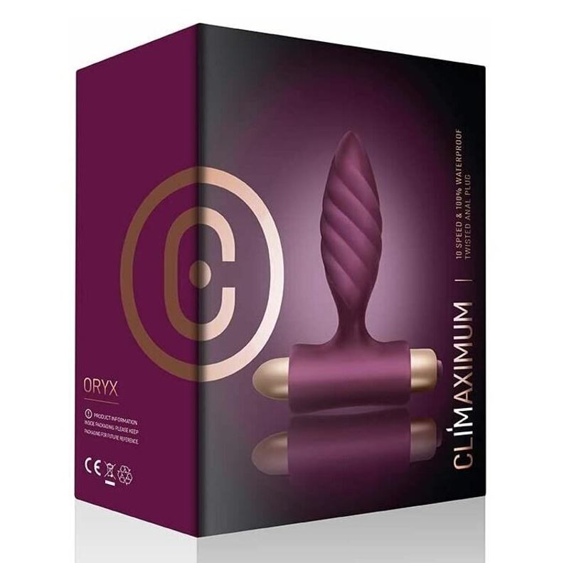 Rocks-Off Climaximum Oryx Twisted Vibrating Butt Plug Purple | Vibrating Butt Plug | Rocks-Off | Bodyjoys