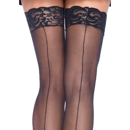 Leg Avenue Sheer Stockings With Backseam Black Size 6 To 12 | Sexy Stockings | Leg Avenue Lingerie | Bodyjoys