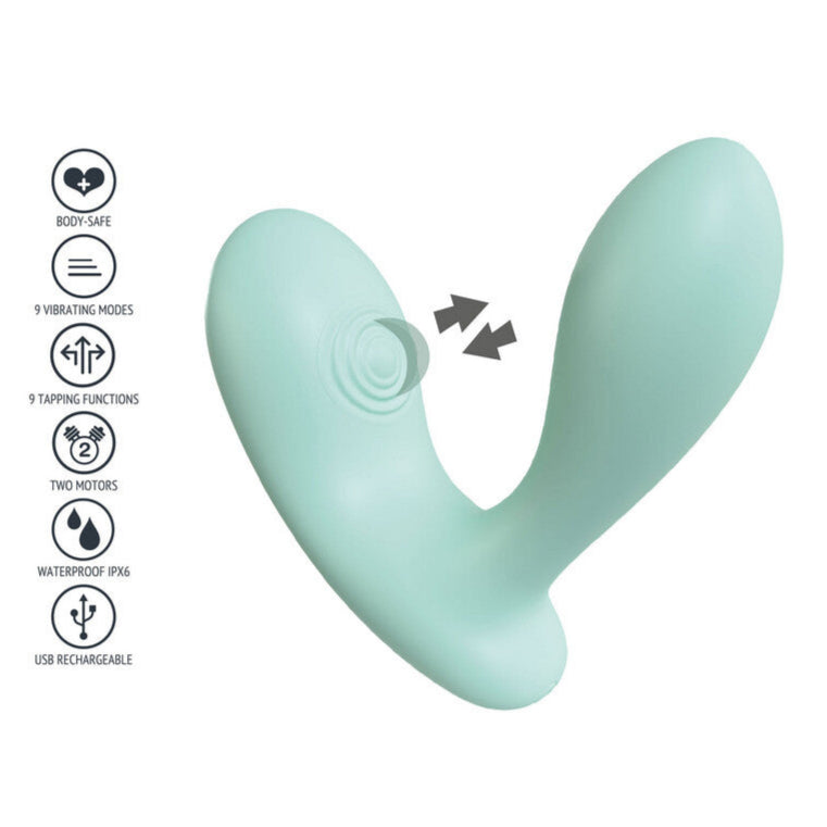 Xocoon DuoVibe II Tapping And G-Spot Vibrator Green | Clitoral Suction Vibrator | Xocoon | Bodyjoys