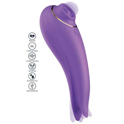 Xocoon SalsaTap Tapping And Tongue Stimulator Purple | Clitoral Suction Vibrator | Xocoon | Bodyjoys