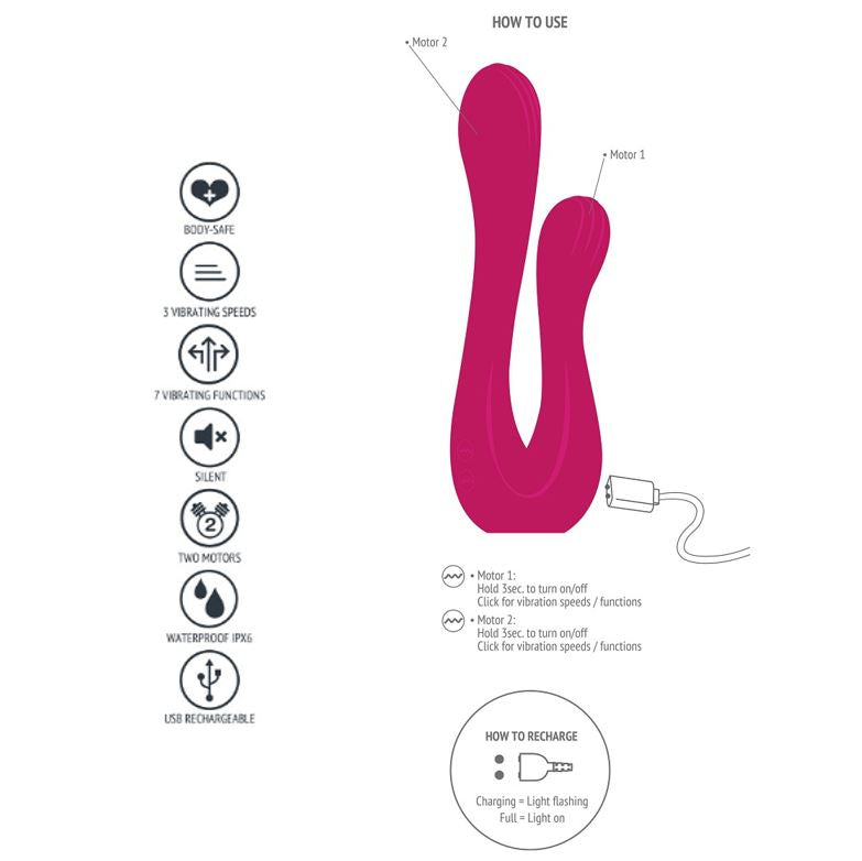 Xocoon Sync Sensation Dual Pleasure Vibrator Fuchsia | Clitoral Vibrator | Xocoon | Bodyjoys