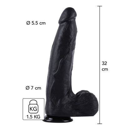 Hidden Desire Extreme 12.5 Inch XXL Dong With Balls Black | Realistic Dildo | Hidden Desire | Bodyjoys