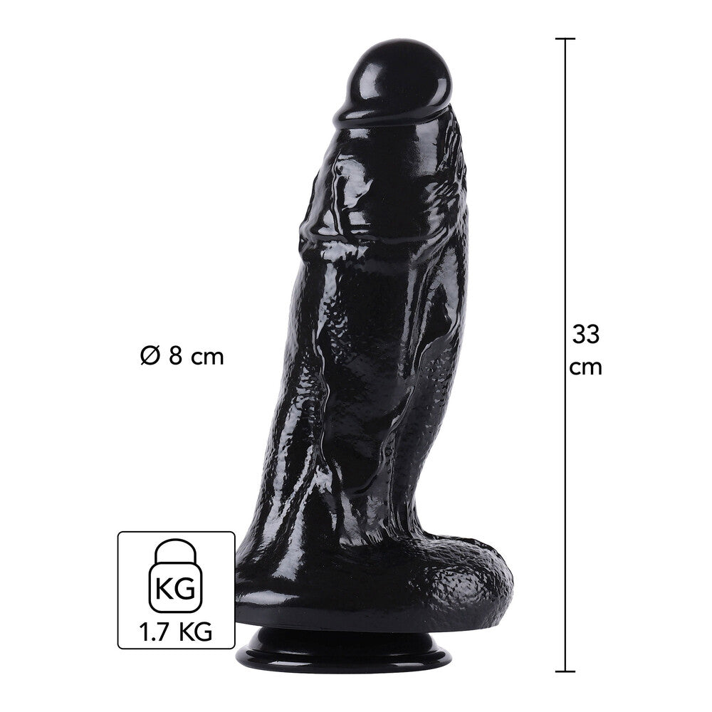 Hidden Desire Extreme 12.8 Inch Xtra Thick XXL Dong Black | Realistic Dildo | Hidden Desire | Bodyjoys