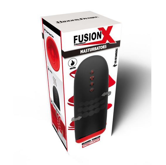 Hidden Desire Fusion X Beaded Tongue Masturbator Black | Male Vibrator | Hidden Desire | Bodyjoys