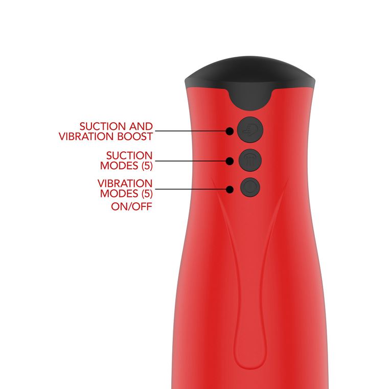 Hidden Desire Fusion X Super Suction Masturbator Red | Male Vibrator | Hidden Desire | Bodyjoys