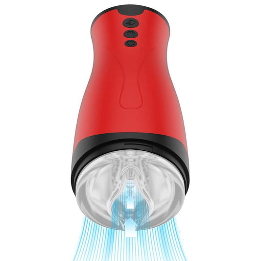 Hidden Desire Fusion X Super Suction Masturbator Red | Male Vibrator | Hidden Desire | Bodyjoys