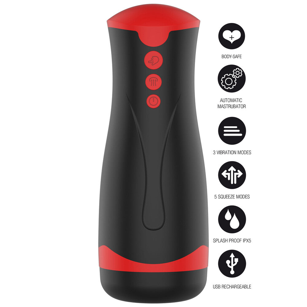 Hidden Desire Fusion X Deep Squeeze Masturbator Black | Male Vibrator | Hidden Desire | Bodyjoys