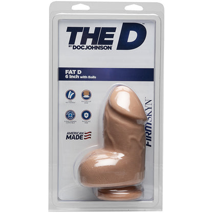 The D Firmskyn Fat D 6 Inch Dildo With Balls Vanilla | Large Dildo | Doc Johnson | Bodyjoys