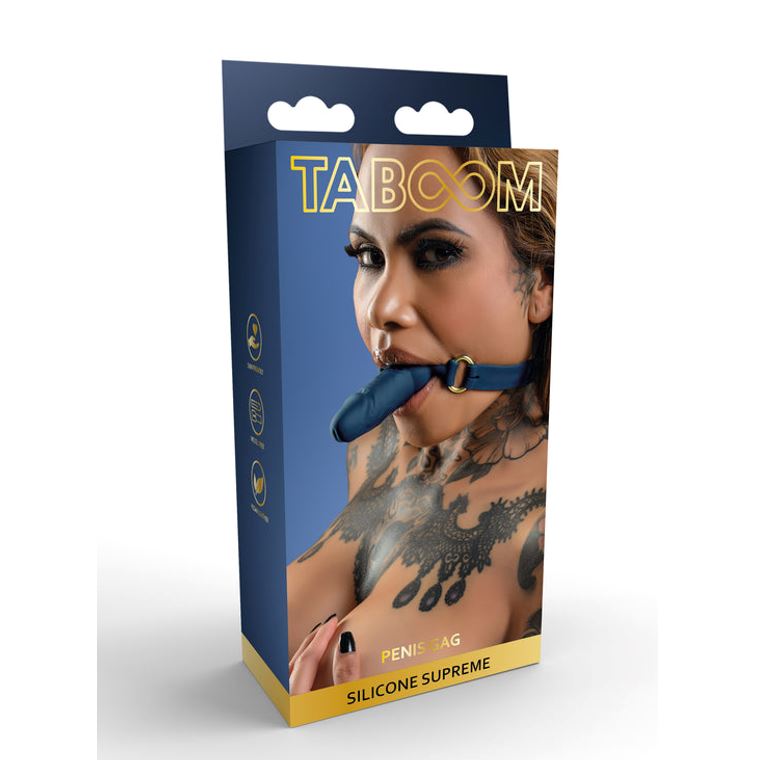 Taboom Silicone Supreme Penis Ball Gag Blue | Bondage Gag | Taboom | Bodyjoys