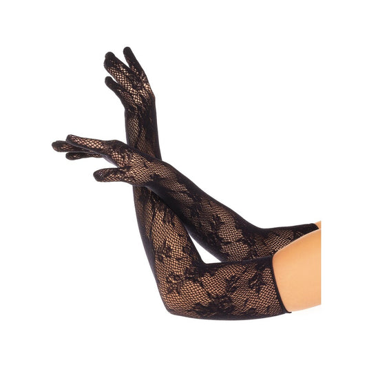 Leg Avenue Floral Opera Gloves Black | Sexy Accessories | Leg Avenue Lingerie | Bodyjoys
