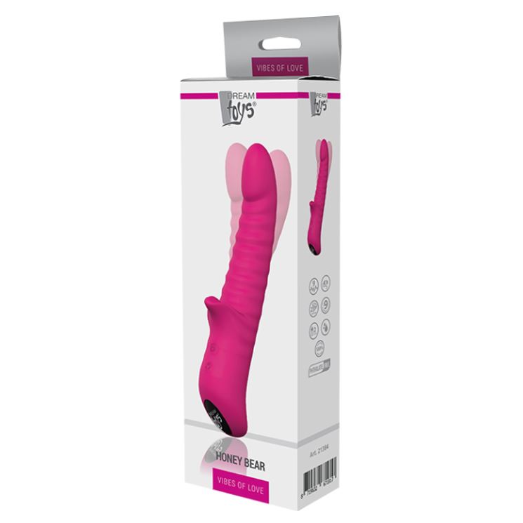 Vibes Of Love Honey Bear Rotating Vibrator Magenta | G-Spot Vibrator | Dream Toys | Bodyjoys