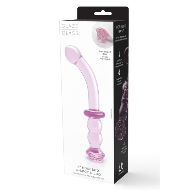 Glaze Glass Rosebud G-Spot Dildo Pink | Glass Dildo | Dream Toys | Bodyjoys