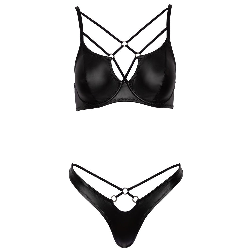 Cottelli Matte Black Bra Set Black | Bras & Bra Sets | Cottelli Lingerie | Bodyjoys