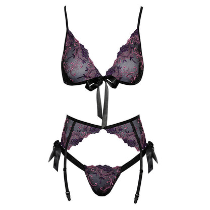 Kissable Embroidered Floral Bra Set Purple | Bras & Bra Sets | Kissable Lingerie | Bodyjoys