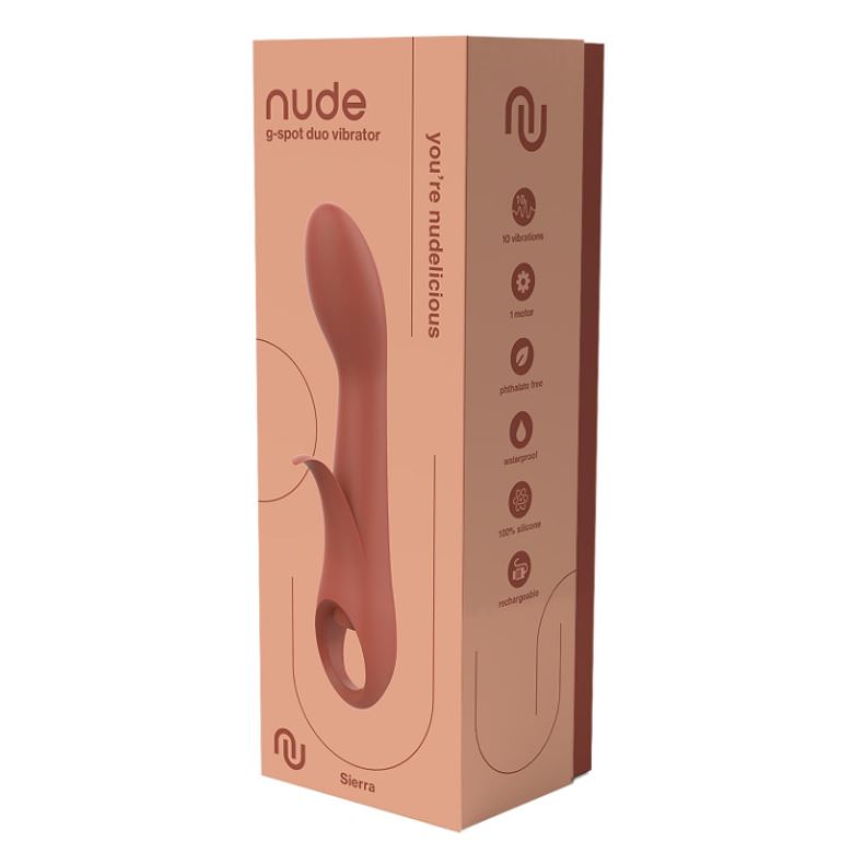 Nude Sierra G-Spot Duo Vibrator Orange | Rabbit Vibrator | Dream Toys | Bodyjoys