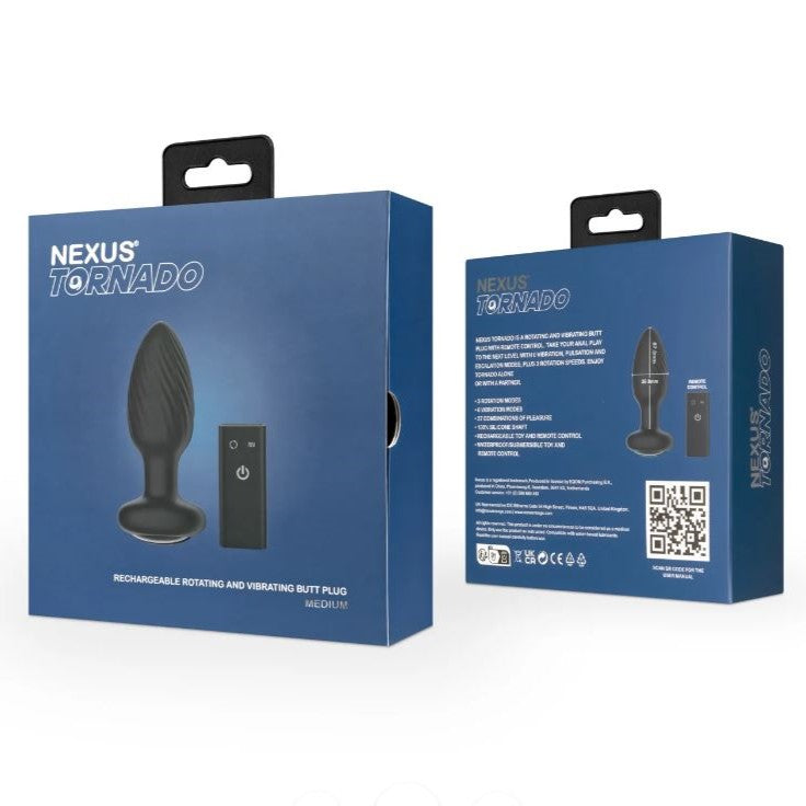 Nexus Tornado Rotating Remote Control Butt Plug Medium | Vibrating Butt Plug | Nexus | Bodyjoys