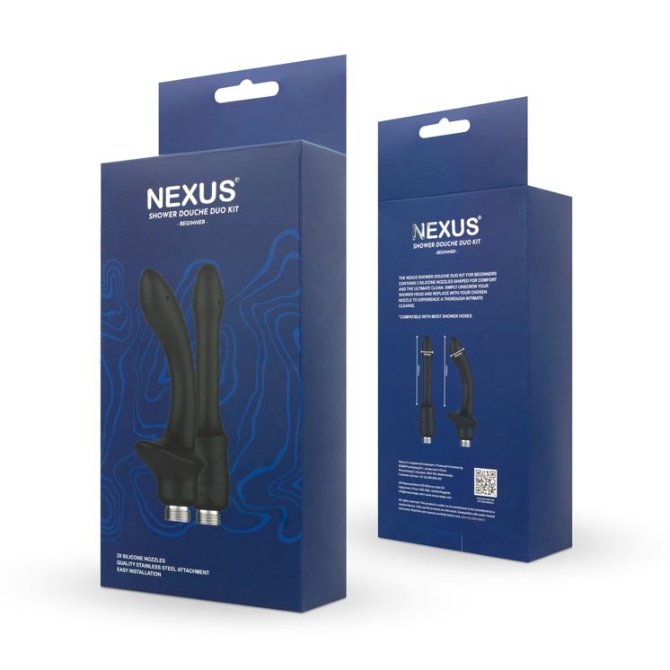Nexus Shower Anal Douche Duo Kit Beginner Black | Anal Douche | Nexus | Bodyjoys