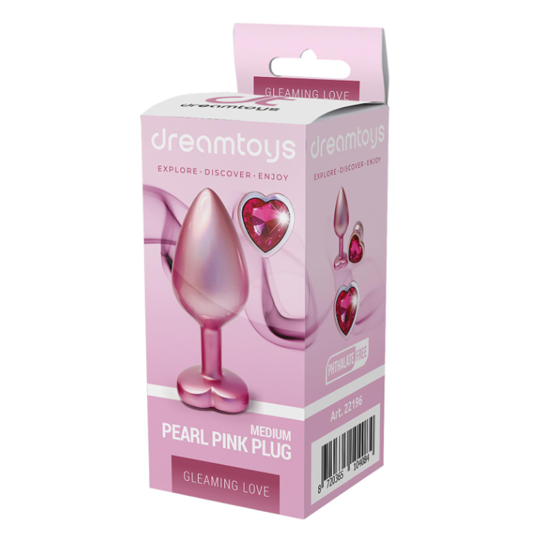 Gleaming Love Pearl Pink Metal Butt Plug Medium | Metal Butt Plug | Dream Toys | Bodyjoys