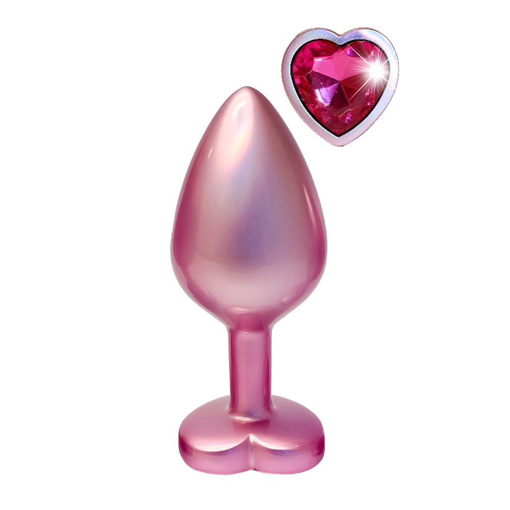 Gleaming Love Pearl Pink Metal Butt Plug Medium | Metal Butt Plug | Dream Toys | Bodyjoys