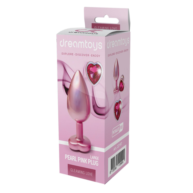 Gleaming Love Pearl Pink Metal Butt Plug Large | Metal Butt Plug | Dream Toys | Bodyjoys