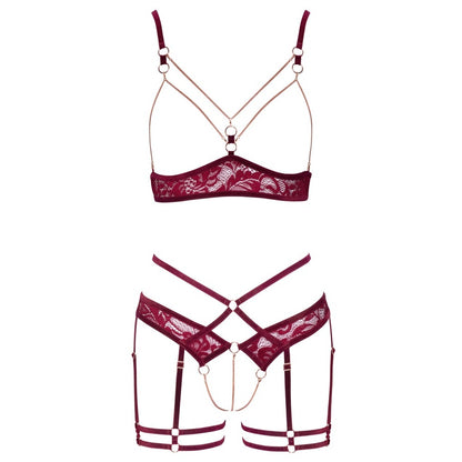 Abierta Fina Open Lace Set Red | Bras & Bra Sets | Abierta Fina | Bodyjoys