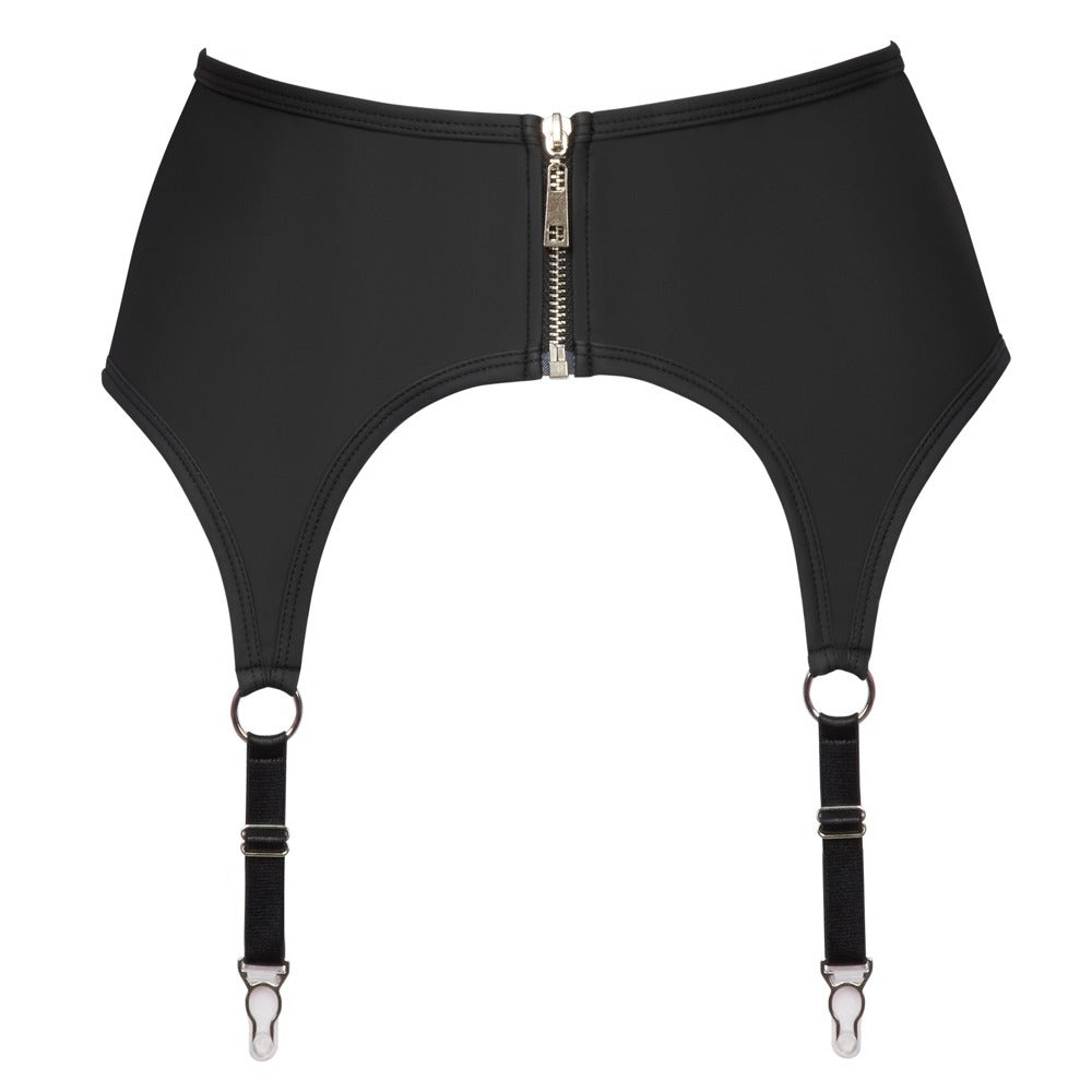 Cottelli Zip Suspender Belt Black | Suspender Belt | Cottelli Lingerie | Bodyjoys