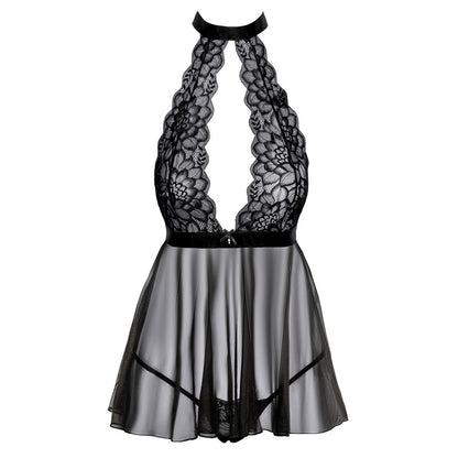 Kissable Halterneck Flared Babydoll Black | Babydolls & Chemises | Kissable Lingerie | Bodyjoys