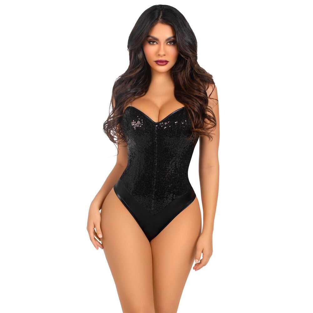 Leg Avenue Sequin Bodysuit Black | Bodies & Teddies | Leg Avenue Lingerie | Bodyjoys