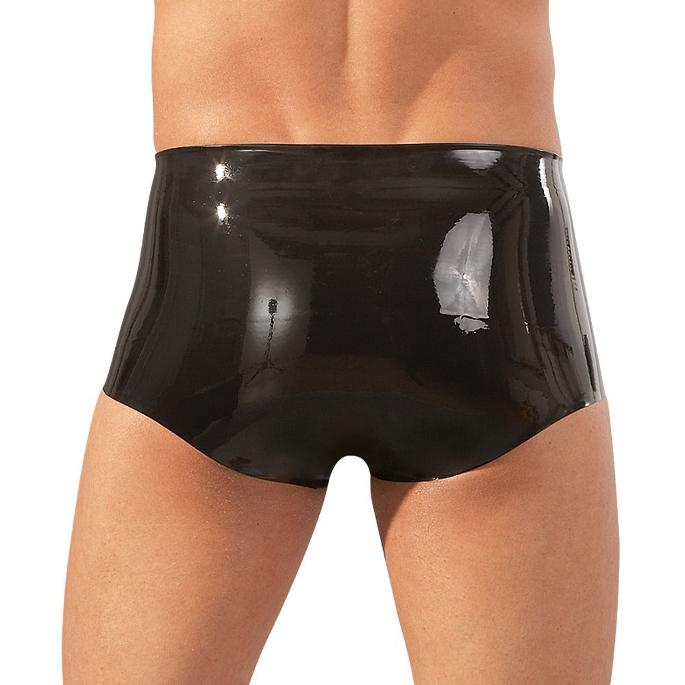 Late X Latex Boxers With Penis Sleeve Black | Male Fetish Wear | Late X | Bodyjoys