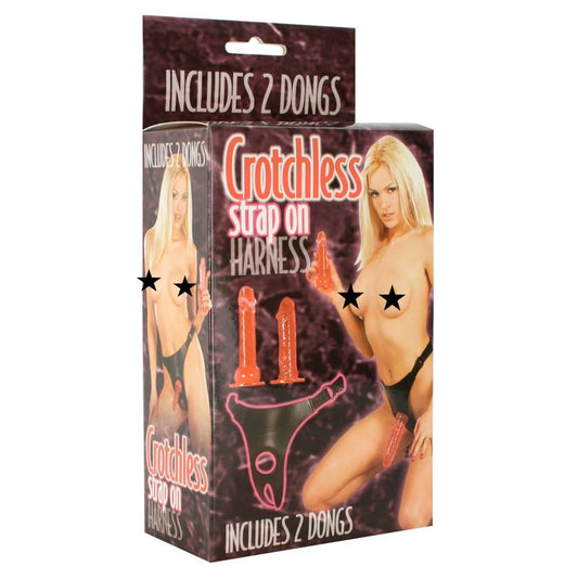 Crotchless Strap-On Harness With 2 Dongs | Strap-On Set | Seven Creations | Bodyjoys