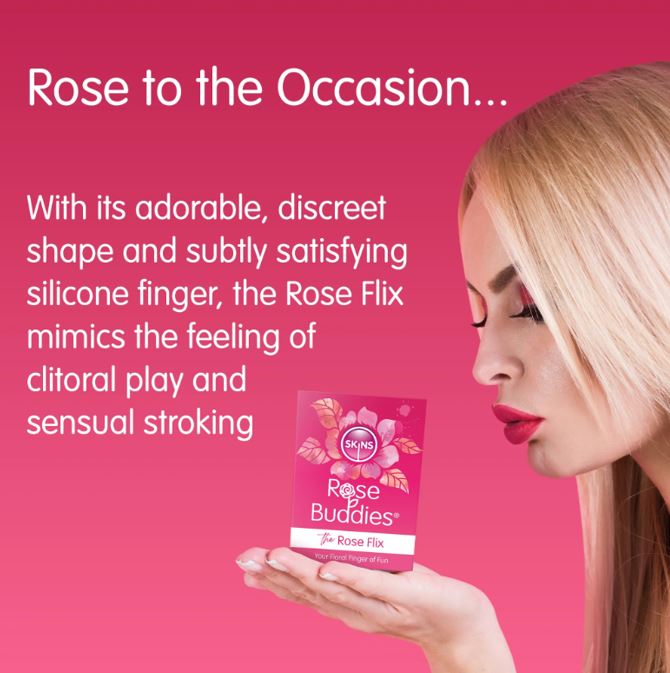 Skins Rose Buddies The Rose Flix Clitoral Massager Pink | Clitoral Vibrator | Skins | Bodyjoys