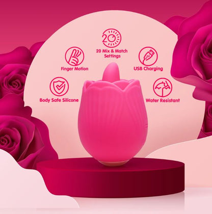 Skins Rose Buddies The Rose Flix Clitoral Massager Pink | Clitoral Vibrator | Skins | Bodyjoys