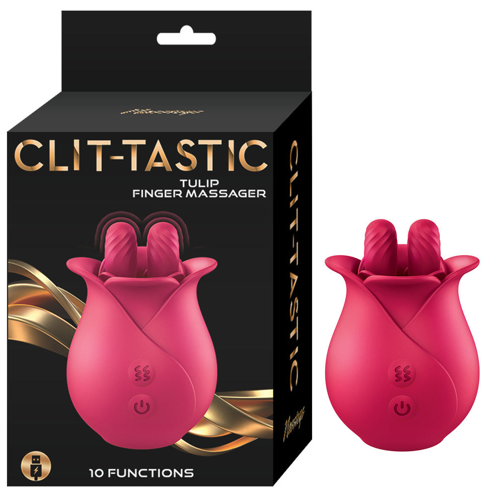 Clit-Tastic Tulip Finger Massager Red | Clitoral Vibrator | Nasstoys | Bodyjoys
