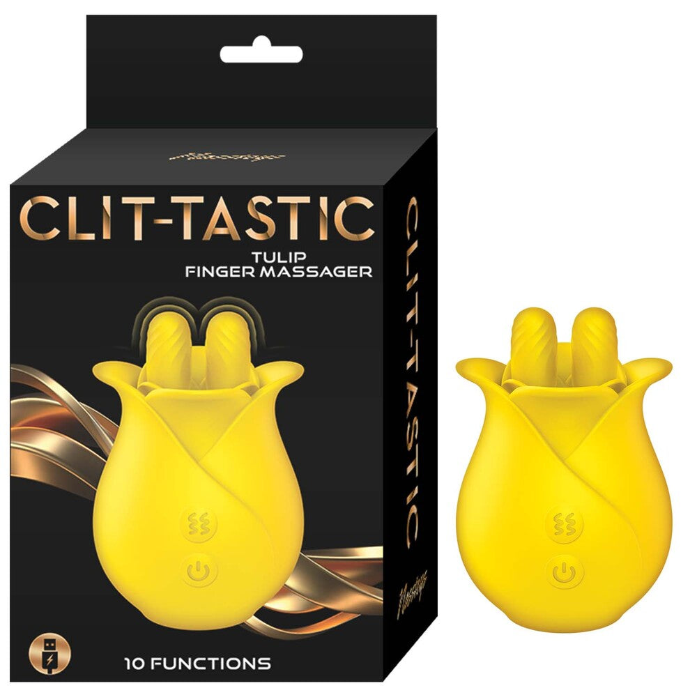 Clit-Tastic Tulip Finger Massager Yellow | Clitoral Vibrator | Nasstoys | Bodyjoys