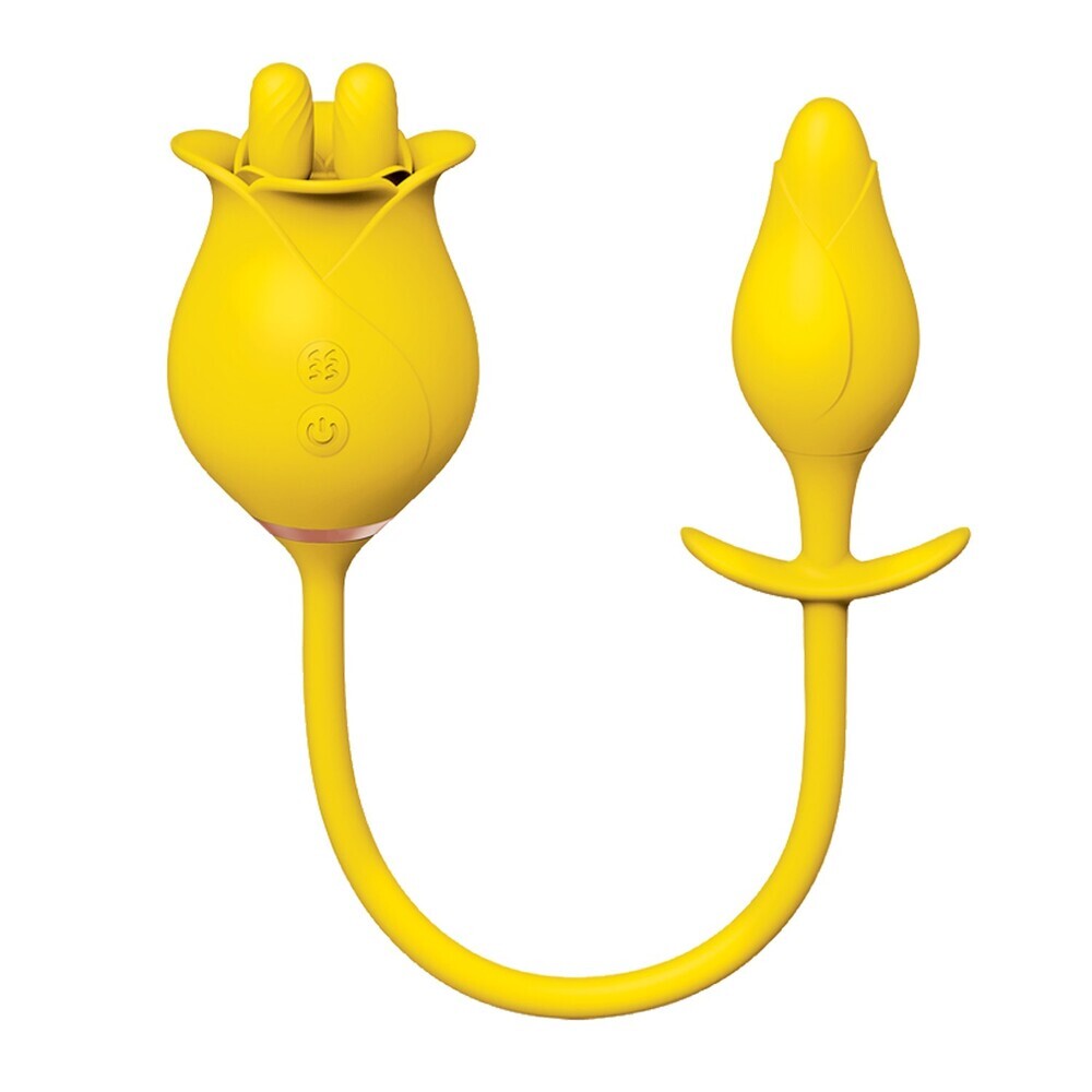 Clit-Tastic Tulip Finger Massager & Pleasure Plug Set Yellow | Clitoral Vibrator | Nasstoys | Bodyjoys