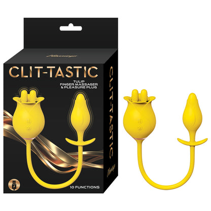 Clit-Tastic Tulip Finger Massager & Pleasure Plug Set Yellow | Clitoral Vibrator | Nasstoys | Bodyjoys