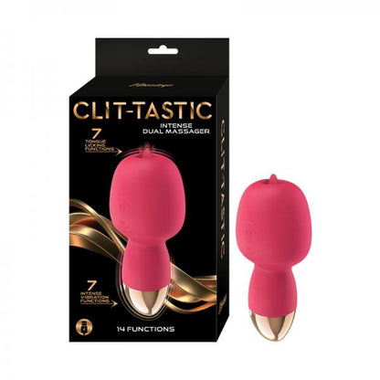 Clit-Tastic Intense Tongue Licking Dual Massager Pink | Clitoral Vibrator | Nasstoys | Bodyjoys