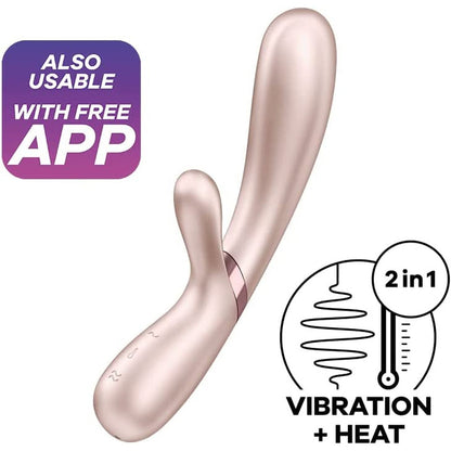 Satisfyer Hot Lover Warming Vibrator App-Enabled Pink | Rabbit Vibrator | Satisfyer | Bodyjoys