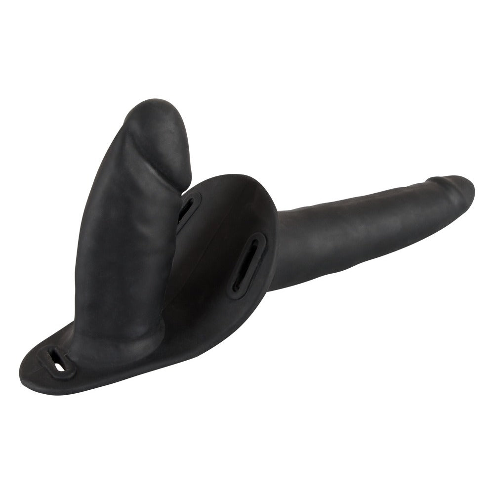 Double Strap-On Silicone Dildo Black | Double Strap-On | You2Toys | Bodyjoys