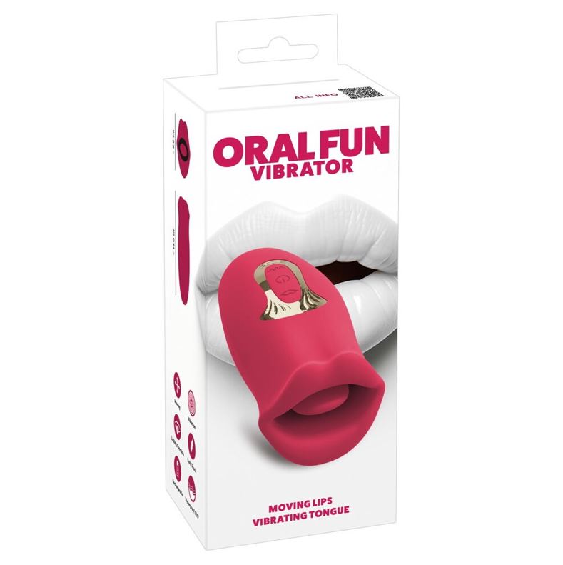 Oral Fun Moving Lips Vibrating Tongue Vibrator Red | Clitoral Vibrator | You2Toys | Bodyjoys