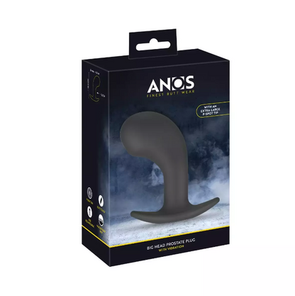 Anos Big Head Prostate Plug With Vibration Black | Prostate Stimulator | Anos | Bodyjoys